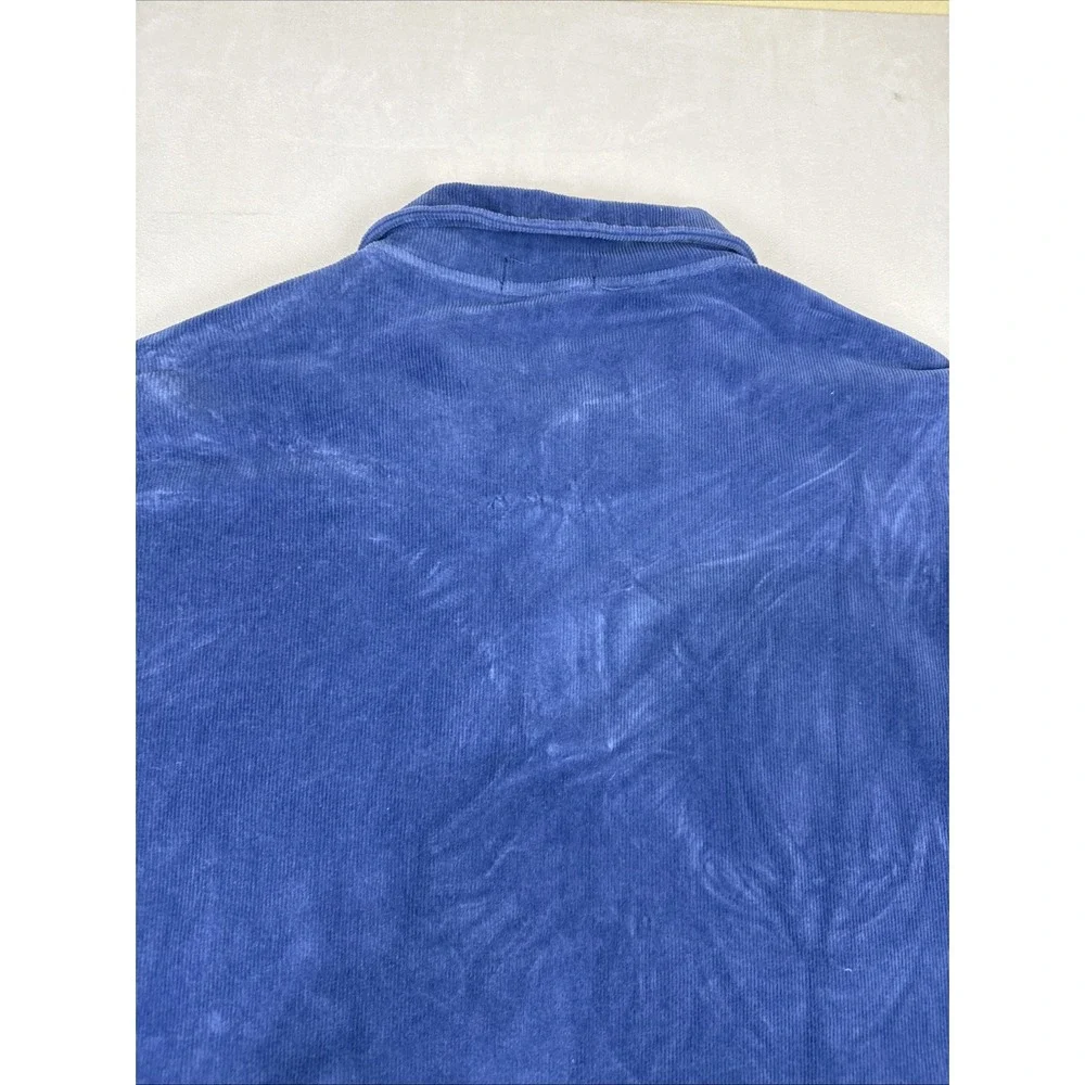 Polo Ralph Lauren Mens Navy Blue Knit Corduroy Quarter Zip Pullover Size XL READ